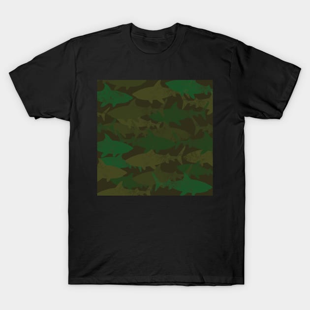 shark vintage camouflage T-Shirt by hatem